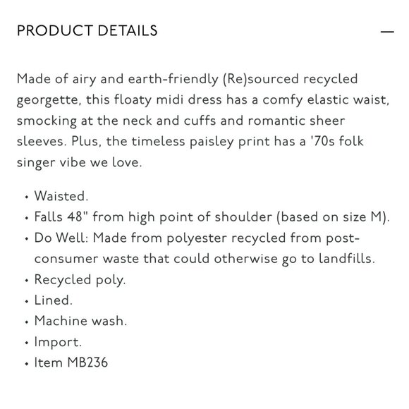 Madewell Georgette Smocked Neck Midi Floral Dress 70s Prairie Modest Boho - Picture 8 of 8